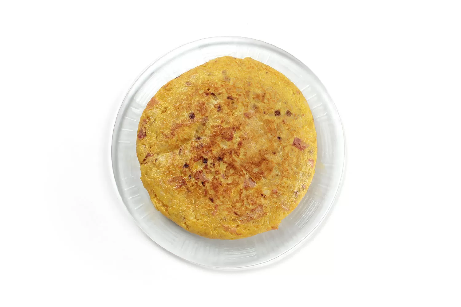 Tortilla de patata con jamón y queso, la tortilla de siempre con un extra de sabor.